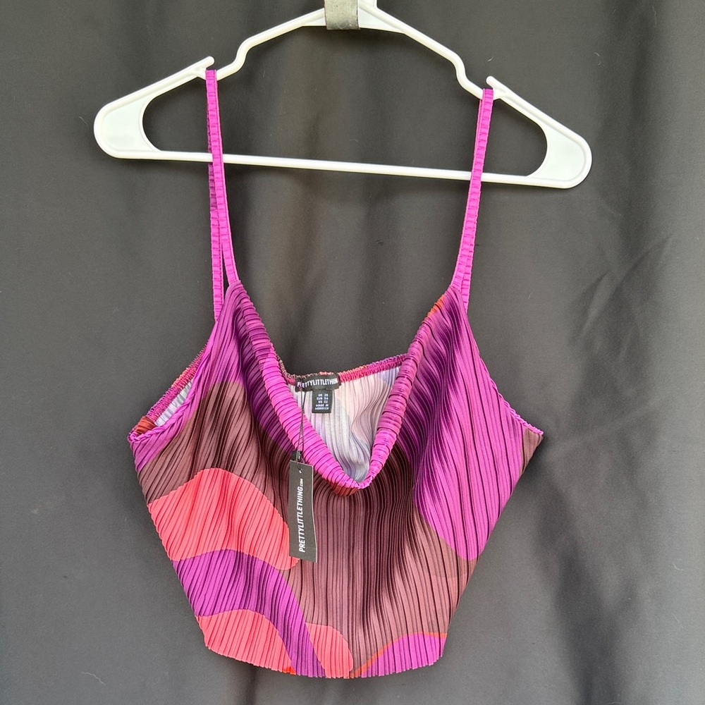 PrettyLittleThing Multicolor Pleated Top